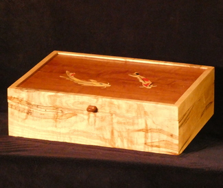 Treasure box inlaid with koi