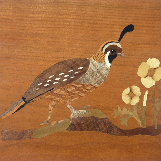 Tray/Picture with quail