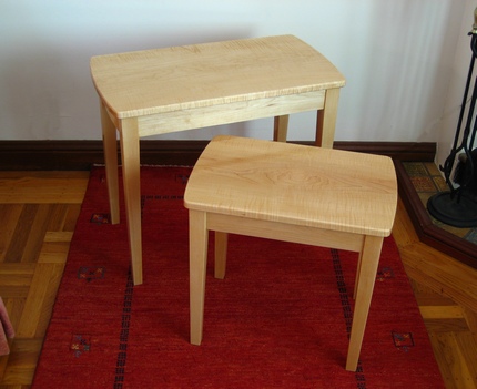 Pair of bedside tables in spalted maple