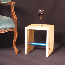 Triangular Wine glass table of mixed woods